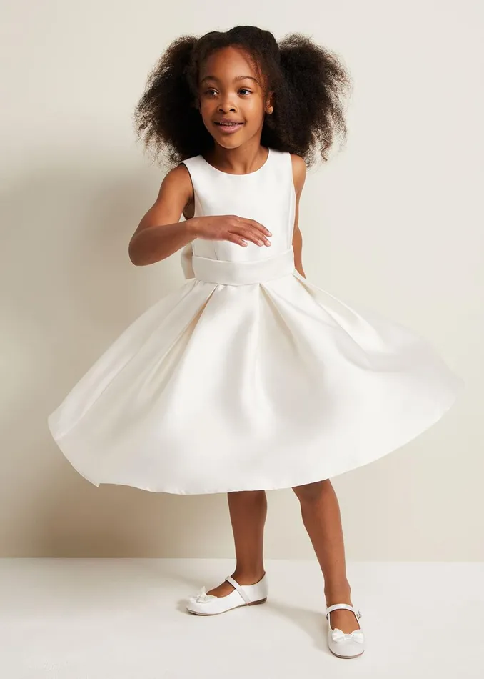 Online Girls Phase Eight Occasion Dresses Melody Satin Fit And Flare Dress White