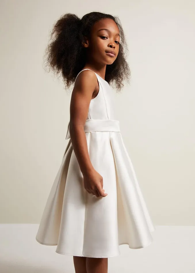 Online Girls Phase Eight Occasion Dresses Melody Satin Fit And Flare Dress White