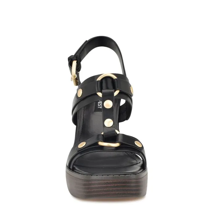 Opell Tailored Platform Sandals Black Women Nine West Sandals