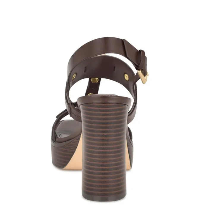 Opell Tailored Platform Sandals Dark Brown Women Nine West Sandals