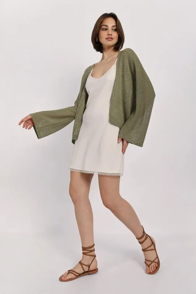 Open Front Silhouette Cardigan LIGHT KHAKI Women Molly Bracken Cardigans