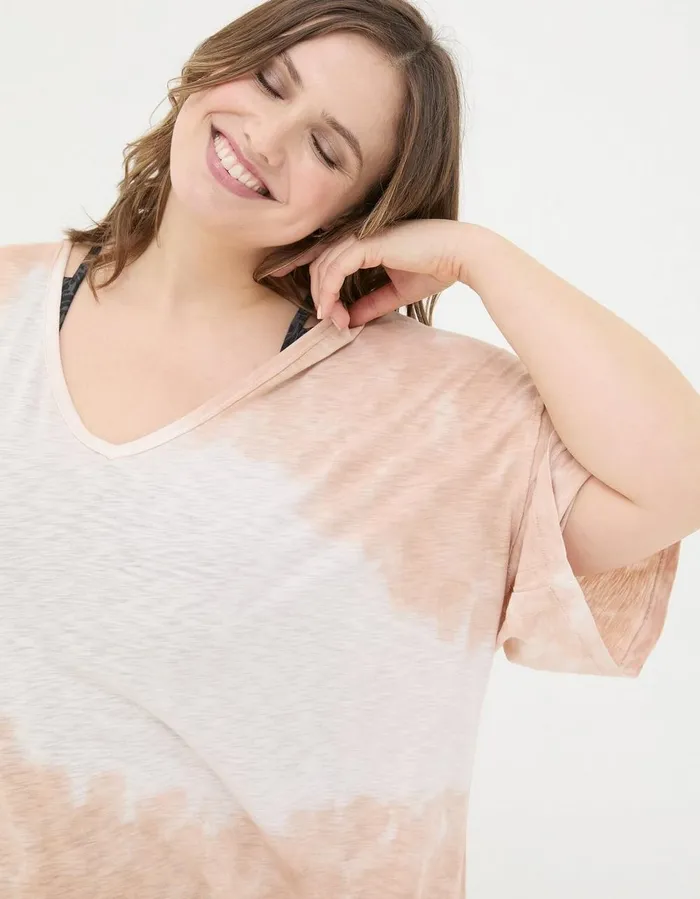 Organic Cotton Abi Tie Dye TShirt Ivory Women FatFace Nightwear and Loungewear
