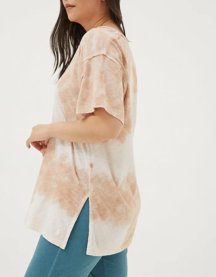 Organic Cotton Abi Tie Dye TShirt Ivory Women FatFace Nightwear and Loungewear