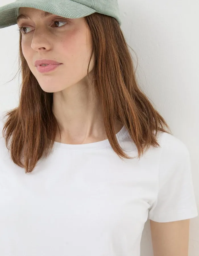 Organic Cotton Belle TShirt White Women FatFace Tops and TShirts