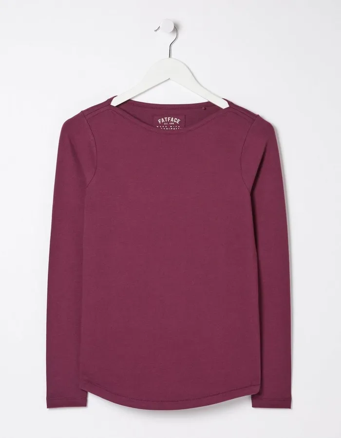 Organic Cotton Bree T Shirt Burgundy Women FatFace Tops and TShirts