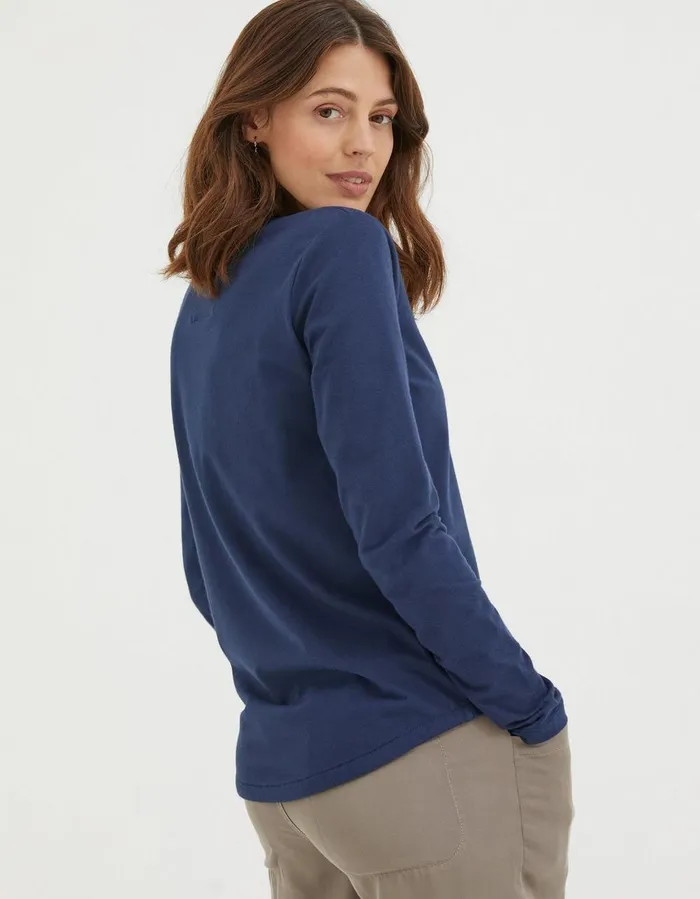 Organic Cotton Bree T Shirt Navy Women FatFace Tops and TShirts