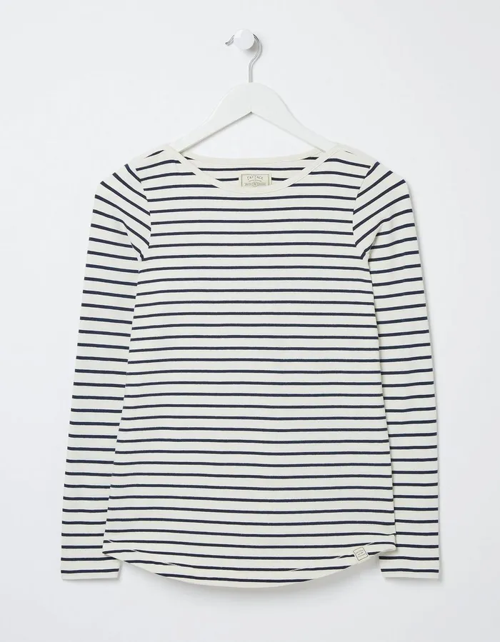 Organic Cotton Breton TShirt Ivory Women FatFace Tops and TShirts