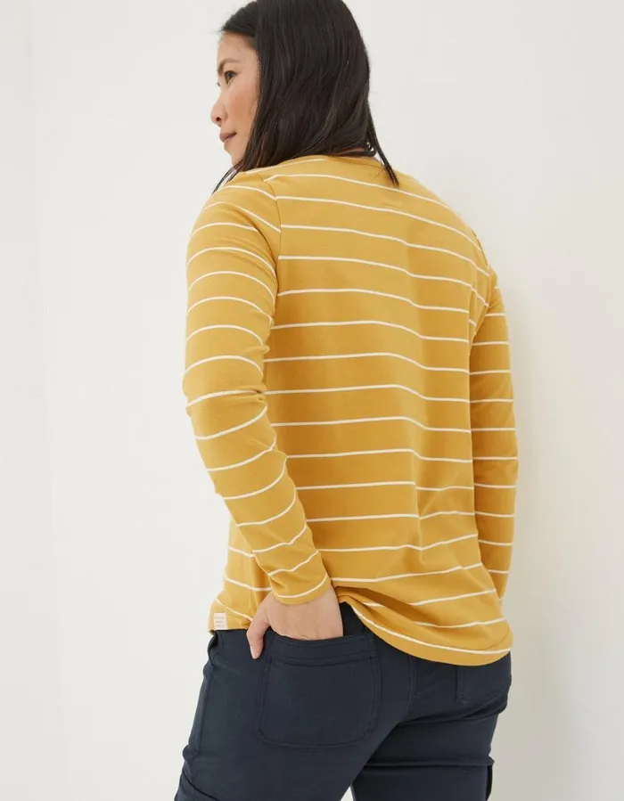 Organic Cotton Breton Top Yellow Women FatFace Tops and TShirts
