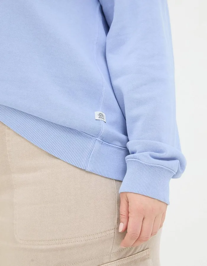 Organic Cotton Georgia Crew Sweatshirt Washed Blue Women FatFace Nightwear and Loungewear