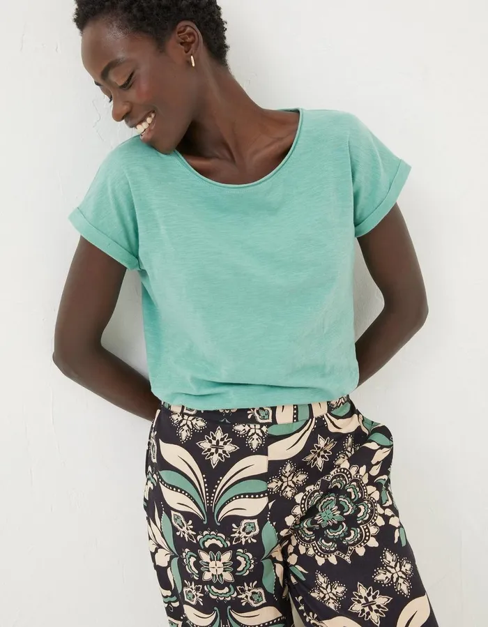 Organic Cotton Ivy TShirt Green Women FatFace Tops and TShirts