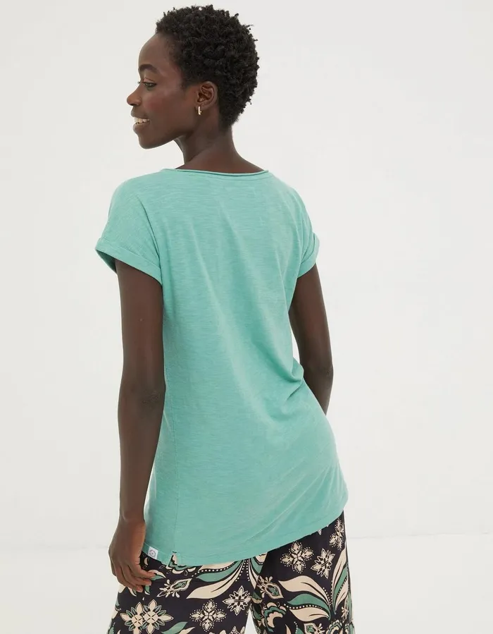 Organic Cotton Ivy TShirt Green Women FatFace Tops and TShirts