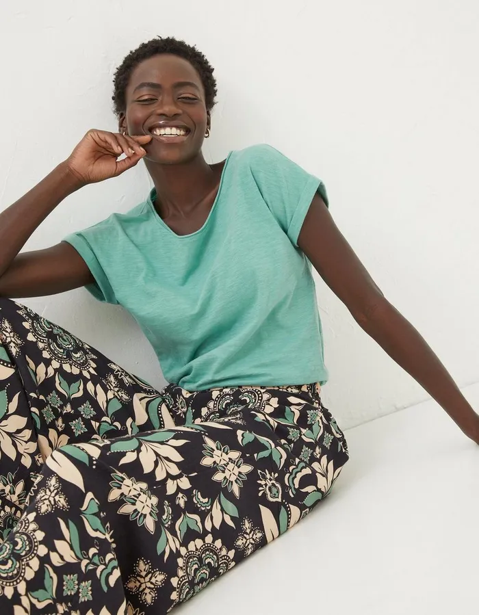 Organic Cotton Ivy TShirt Green Women FatFace Tops and TShirts