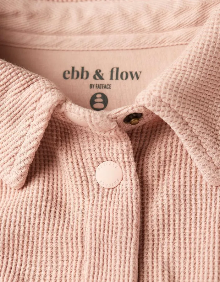 Organic Cotton Liza Waffle Shirt Light Pink Women FatFace Nightwear and Loungewear