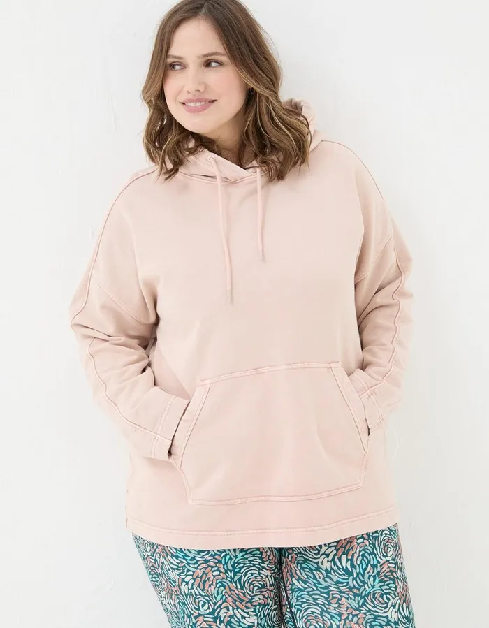 Organic Cotton Luna Hoodie Light Pink Women FatFace Nightwear and Loungewear