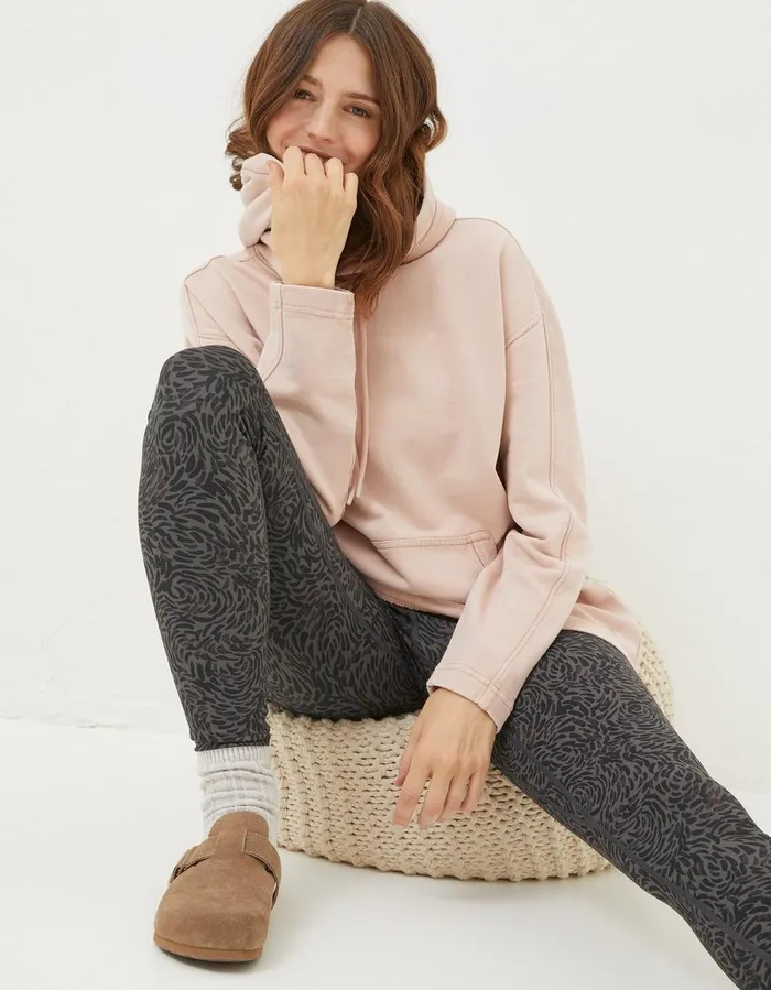 Organic Cotton Luna Hoodie Light Pink Women FatFace Nightwear and Loungewear