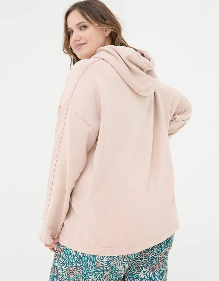 Organic Cotton Luna Hoodie Light Pink Women FatFace Nightwear and Loungewear