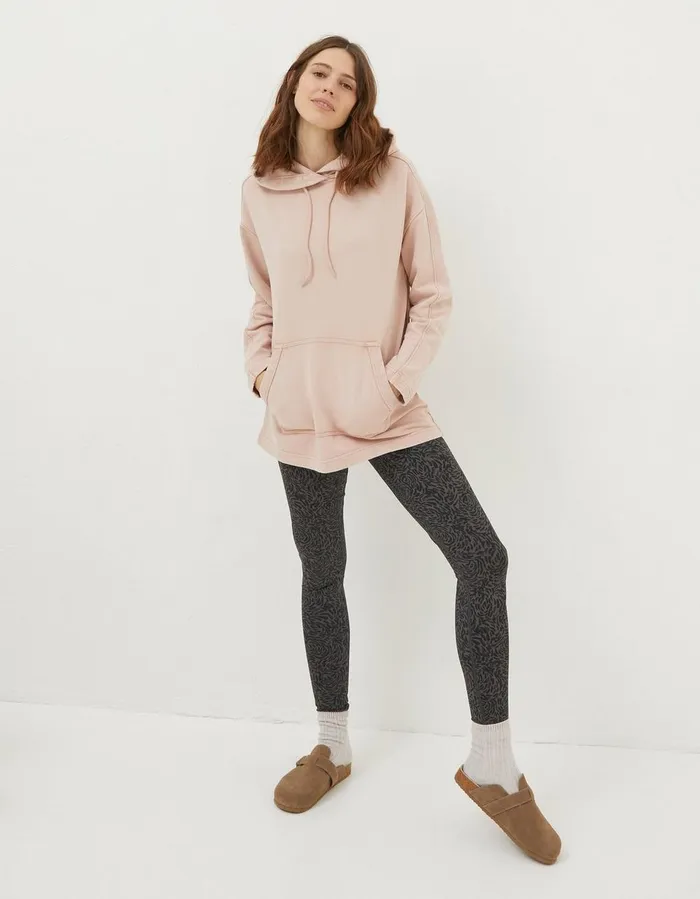 Organic Cotton Luna Hoodie Light Pink Women FatFace Nightwear and Loungewear