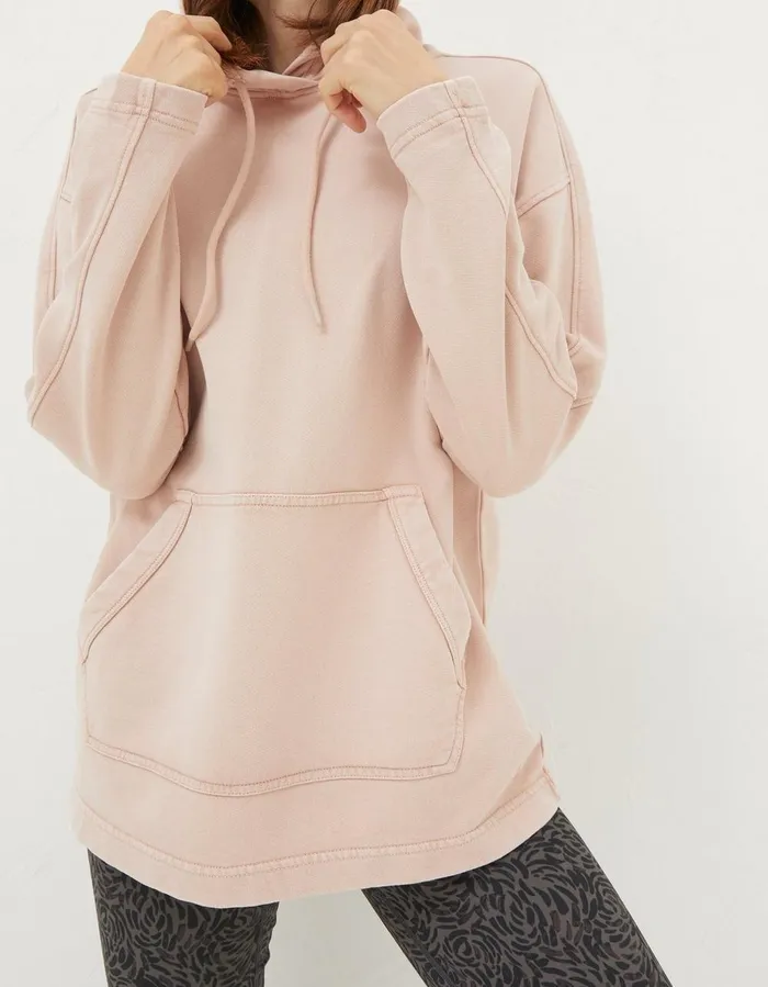 Organic Cotton Luna Hoodie Light Pink Women FatFace Nightwear and Loungewear