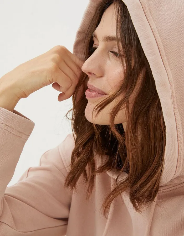 Organic Cotton Luna Hoodie Light Pink Women FatFace Nightwear and Loungewear