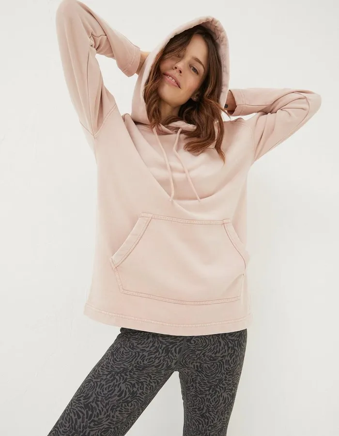 Organic Cotton Luna Hoodie Light Pink Women FatFace Nightwear and Loungewear