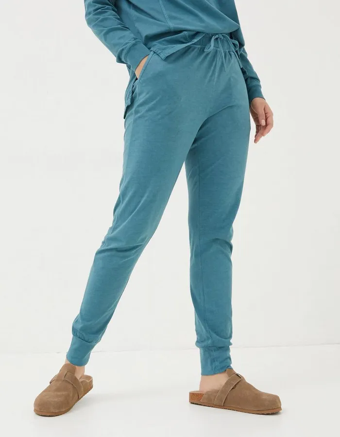 Organic Cotton Ottilie Jogger Light Teal Blue Women FatFace Nightwear and Loungewear