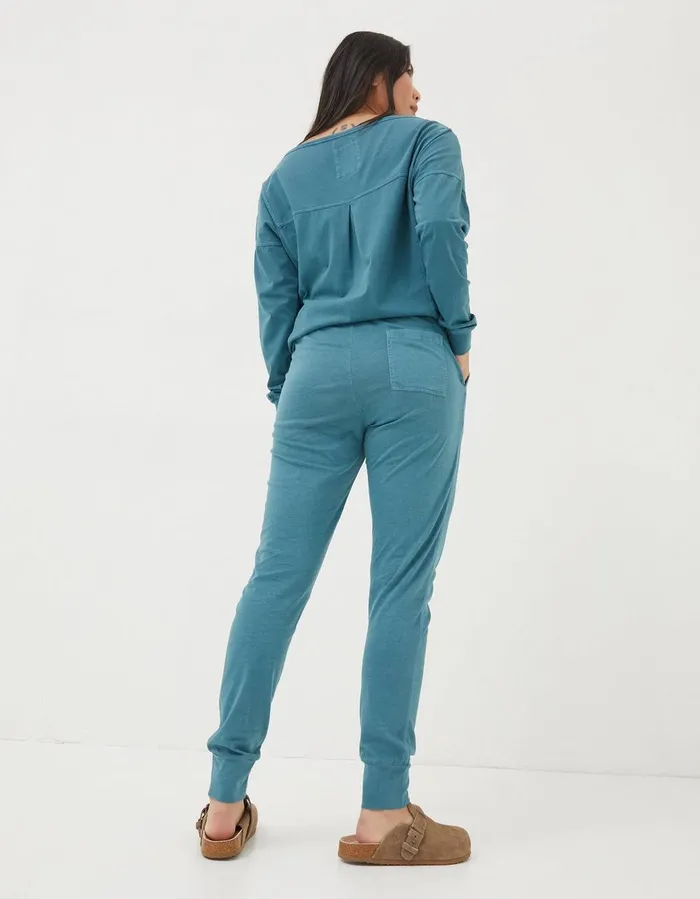 Organic Cotton Ottilie Jogger Light Teal Blue Women FatFace Nightwear and Loungewear