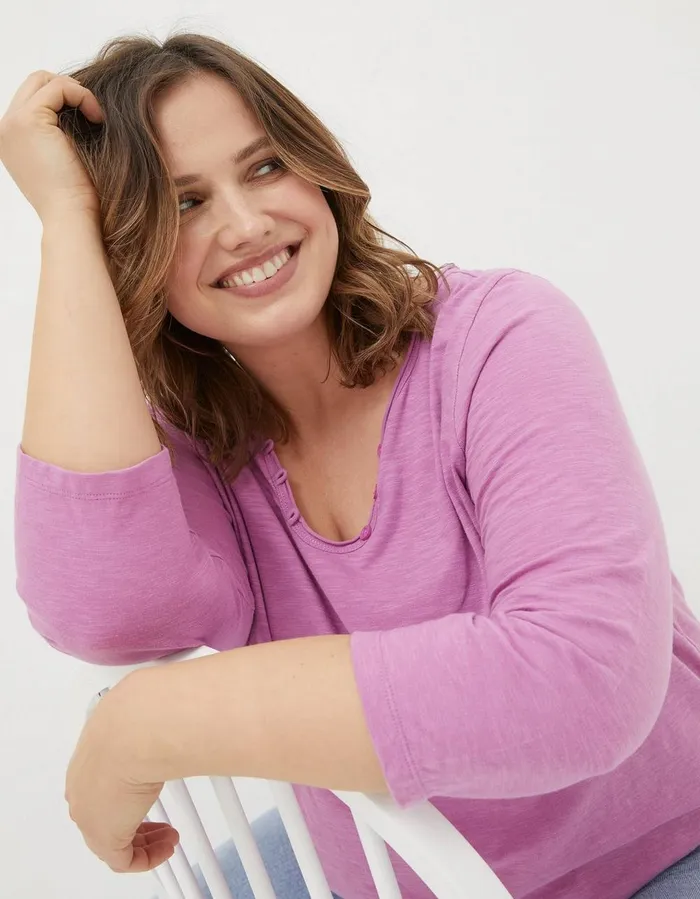 Organic Cotton Porter T Shirt Berry Pink Women FatFace Tops and TShirts