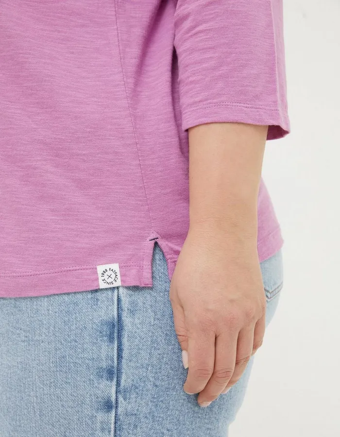 Organic Cotton Porter T Shirt Berry Pink Women FatFace Tops and TShirts