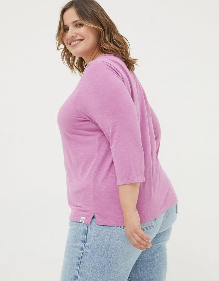 Organic Cotton Porter T Shirt Berry Pink Women FatFace Tops and TShirts