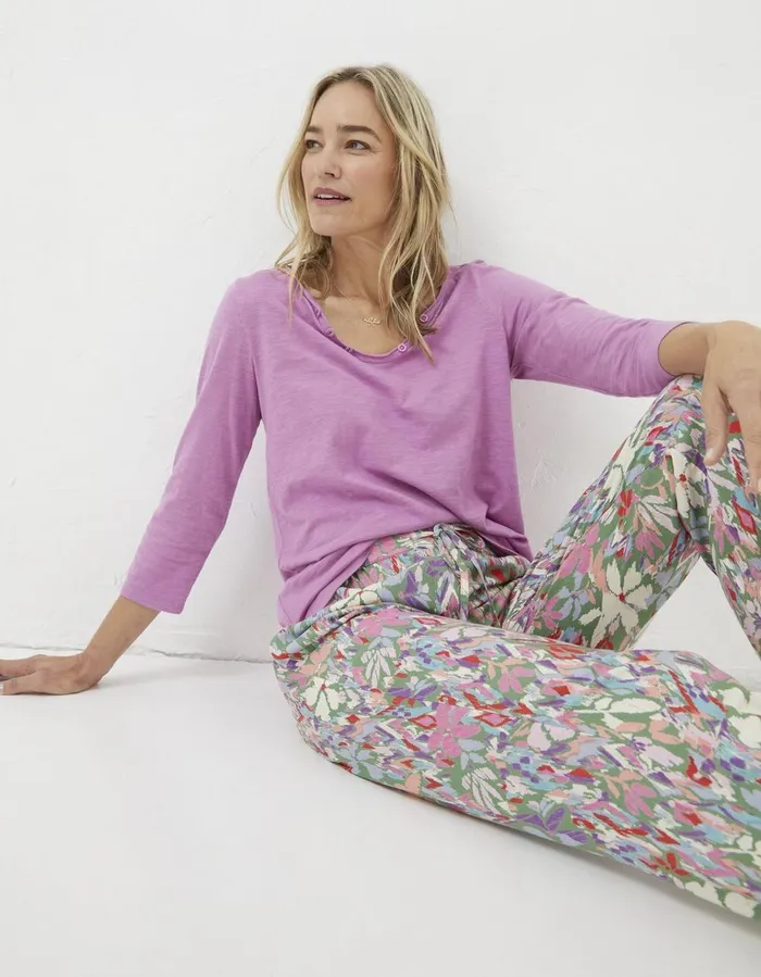 Organic Cotton Porter T Shirt Berry Pink Women FatFace Tops and TShirts
