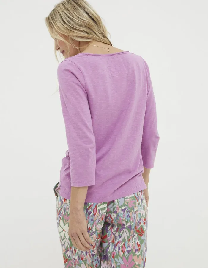Organic Cotton Porter T Shirt Berry Pink Women FatFace Tops and TShirts