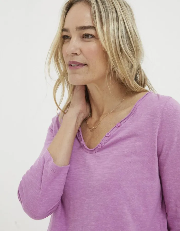 Organic Cotton Porter T Shirt Berry Pink Women FatFace Tops and TShirts