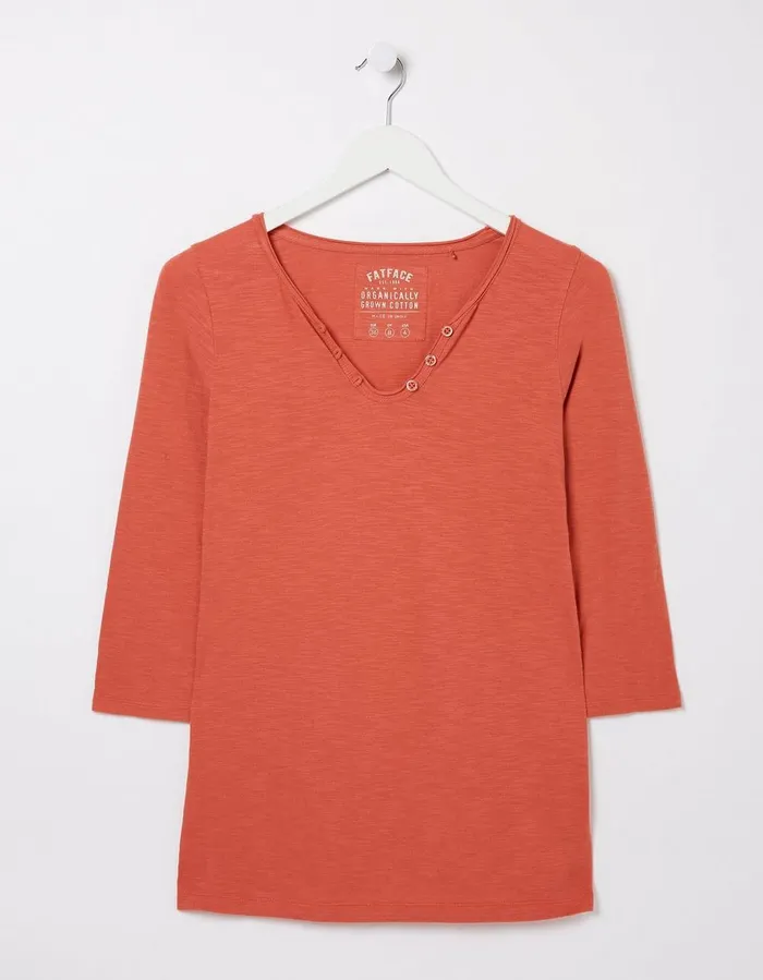 Organic Cotton Porter T Shirt Vintage Red Women FatFace Tops and TShirts