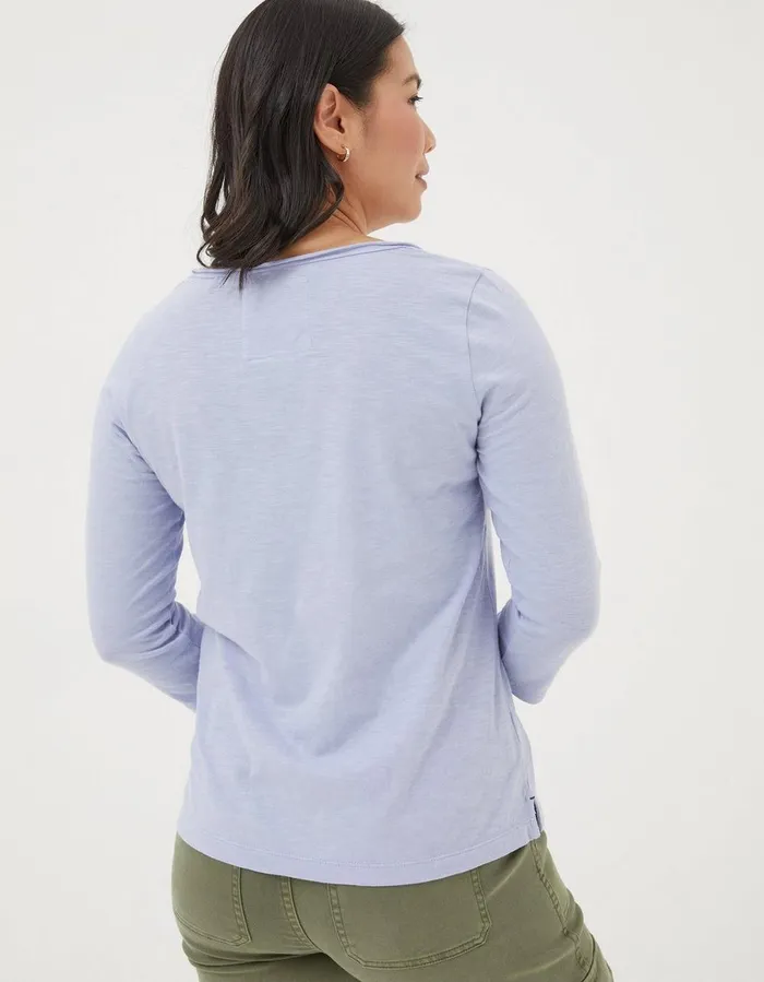 Organic Cotton Porter T Shirt Washed Blue Women FatFace Tops and TShirts