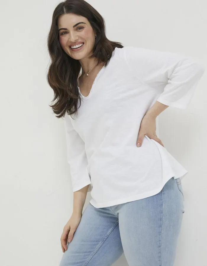 Organic Cotton Porter T Shirt White Women FatFace Tops and TShirts
