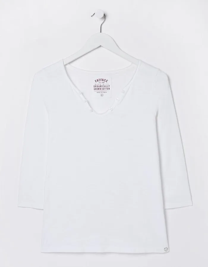 Organic Cotton Porter T Shirt White Women FatFace Tops and TShirts