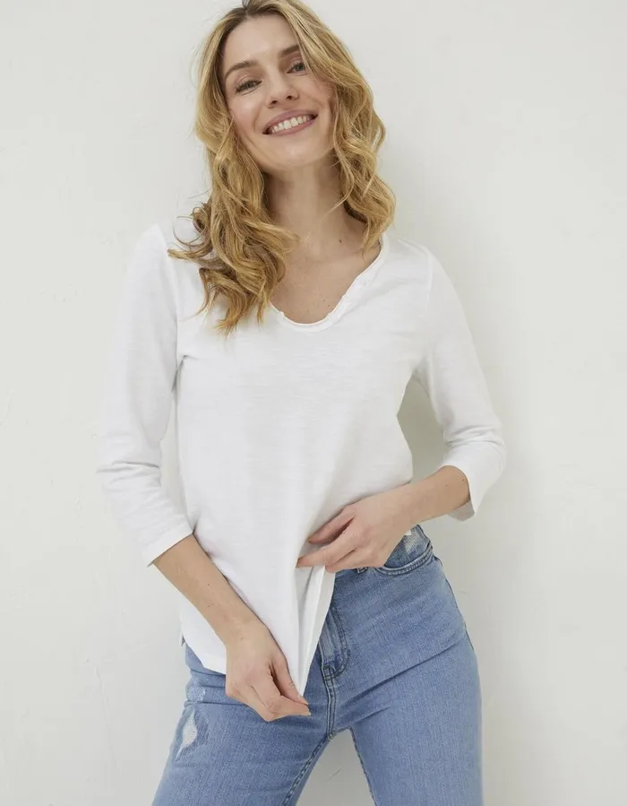 Organic Cotton Porter T Shirt White Women FatFace Tops and TShirts