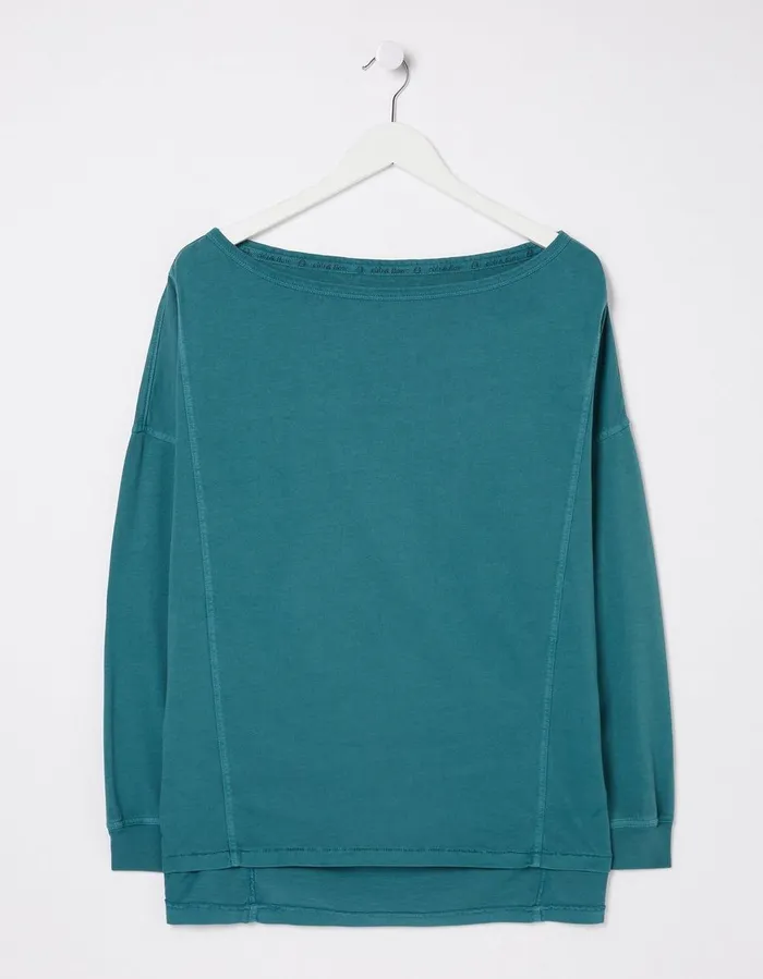 Organic Cotton Valo Top Light Teal Blue Women FatFace Nightwear and Loungewear