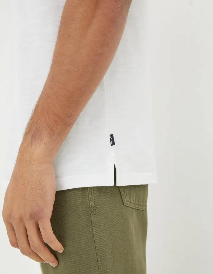 Organic Cotton Woodside Slub Henley White Men FatFace TShirts