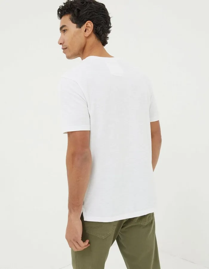 Organic Cotton Woodside Slub Henley White Men FatFace TShirts