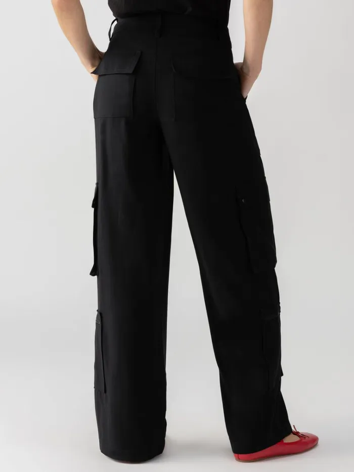 OTT SemiHigh Rise Cargo Pant Black Women Sanctuary Clothing Pants