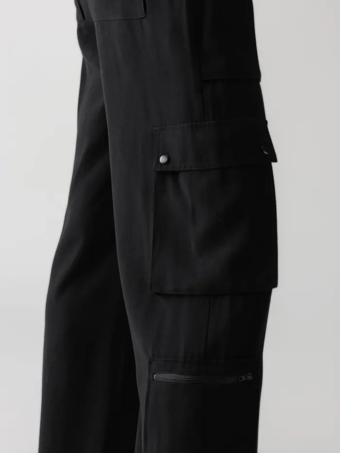 OTT SemiHigh Rise Cargo Pant Black Women Sanctuary Clothing Pants