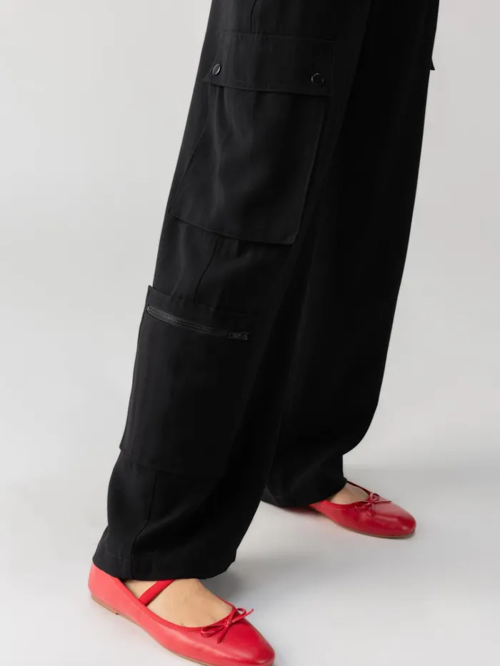 OTT SemiHigh Rise Cargo Pant Black Women Sanctuary Clothing Pants