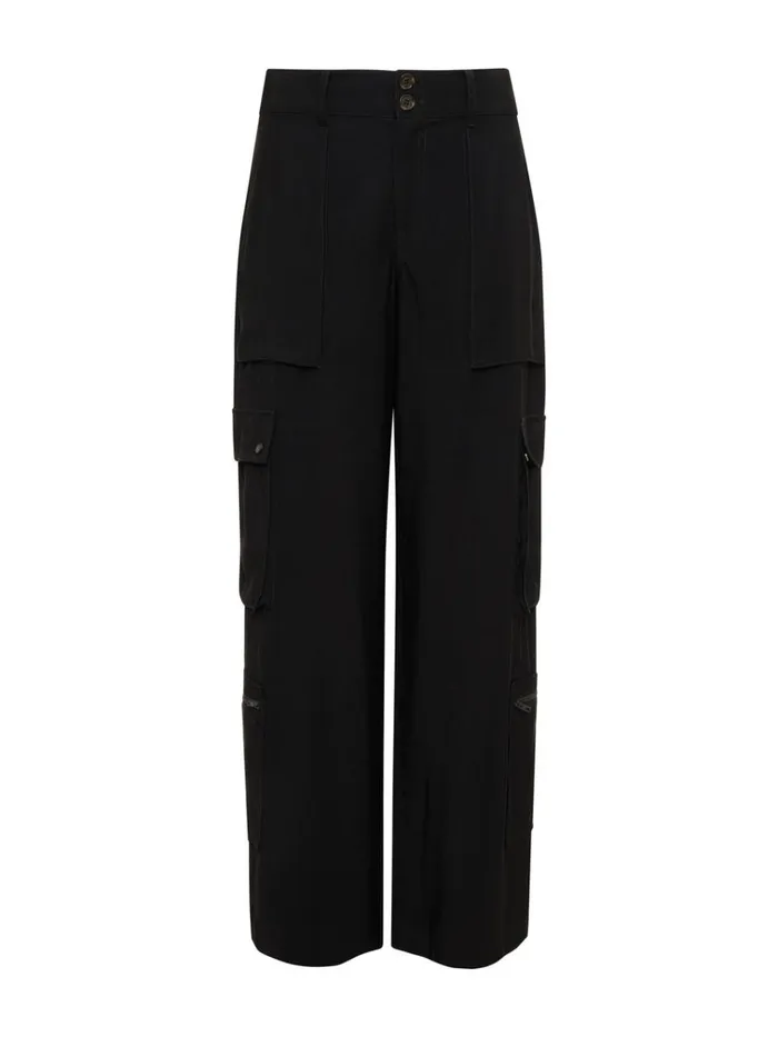 OTT SemiHigh Rise Cargo Pant Black Women Sanctuary Clothing Pants