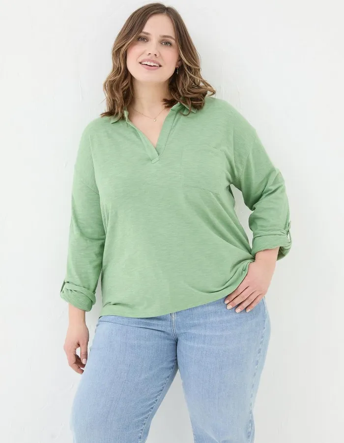 Paige Jersey Shirt Light Green Women FatFace Shirts and Blouses