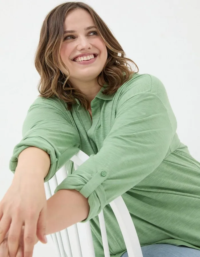 Paige Jersey Shirt Light Green Women FatFace Shirts and Blouses