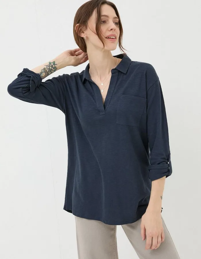Paige Jersey Shirt Navy Women FatFace Shirts and Blouses