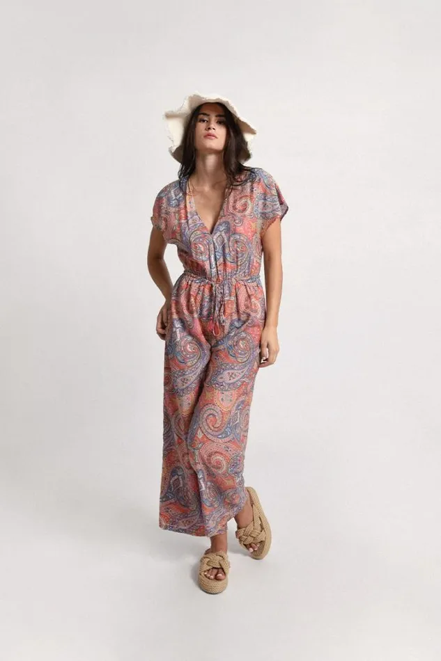 Paisley Print Jumpsuit PINK ISABELLE Women Molly Bracken Jumpsuits