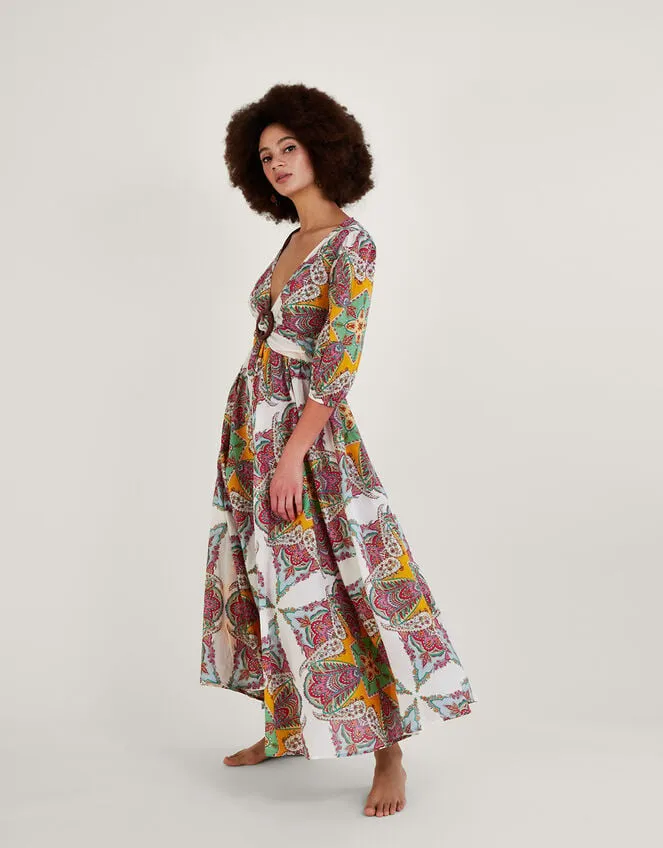 Paisley Scarf Print Maxi Dress In Sustainable Cotton Multi Women Monsoon Dresses