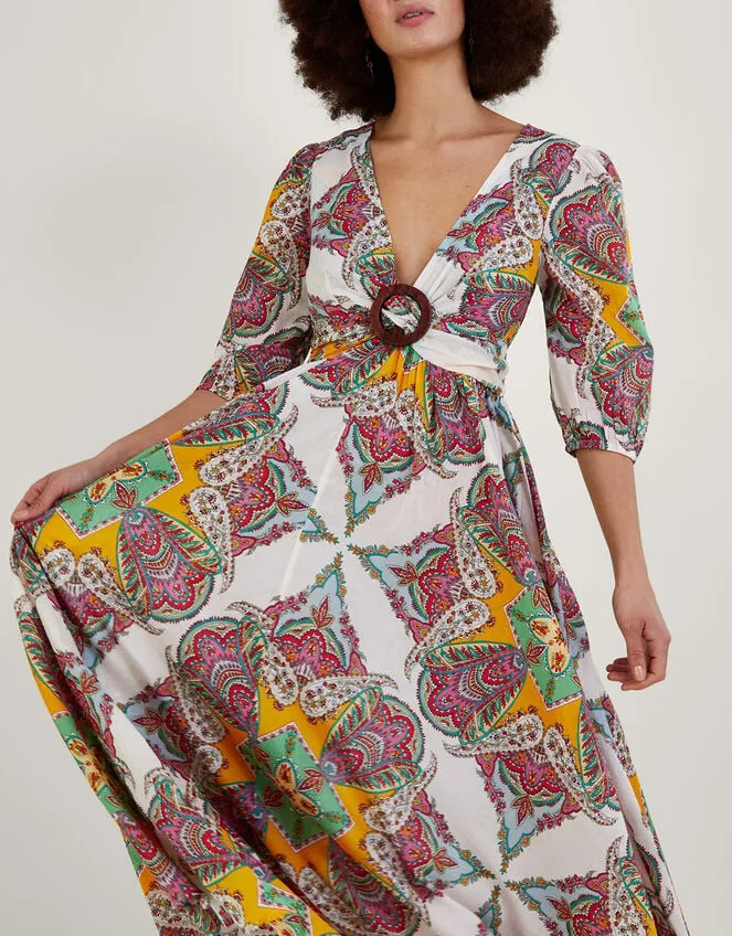 Paisley Scarf Print Maxi Dress In Sustainable Cotton Multi Women Monsoon Dresses